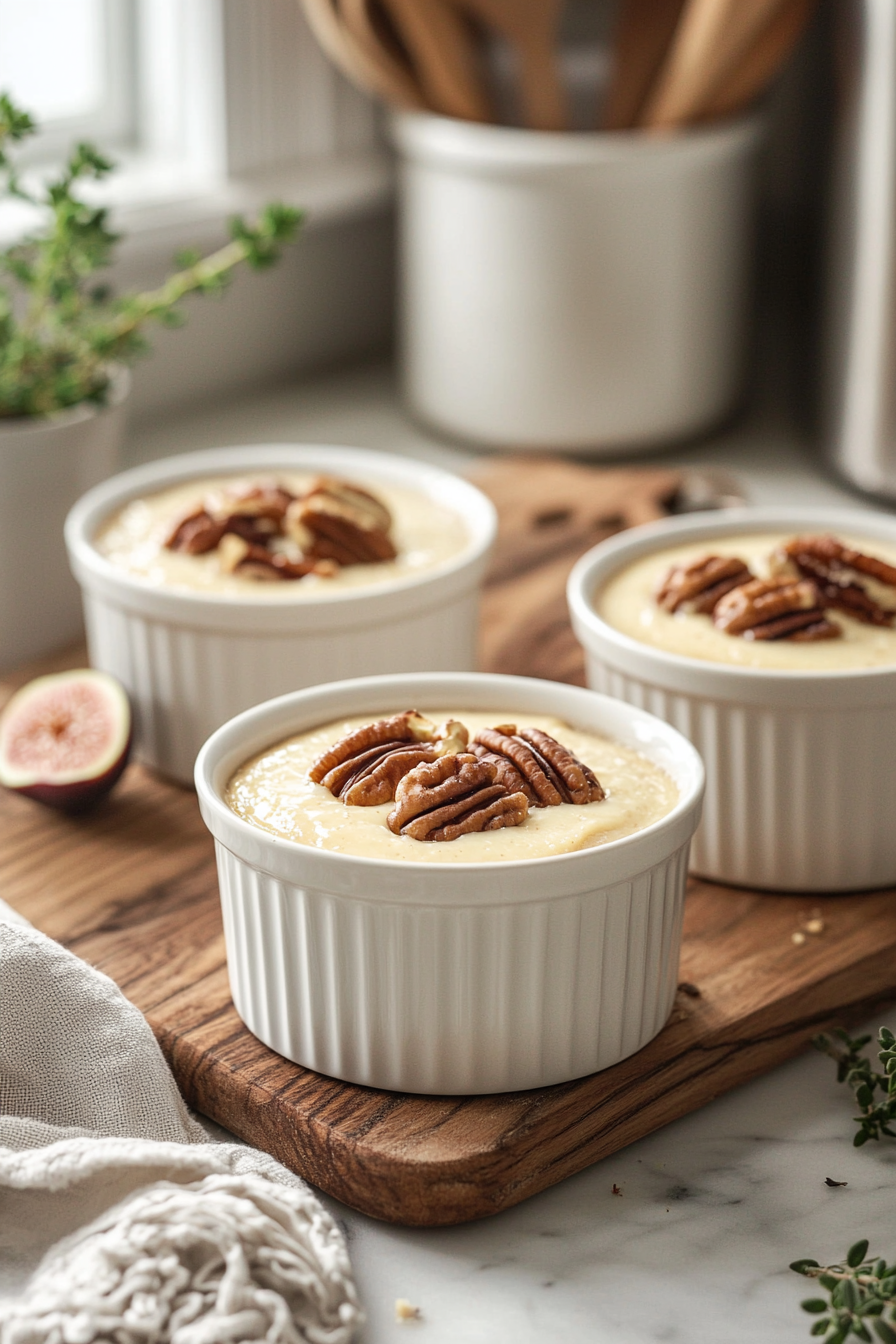 maple fig and pecan self saucing pudding