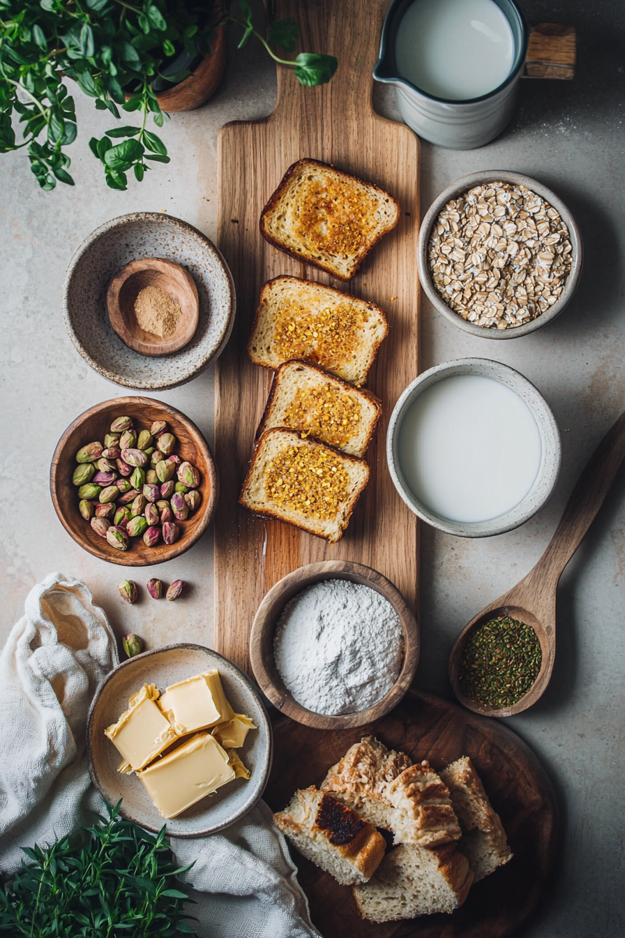 pistachio crusted saffron french toast