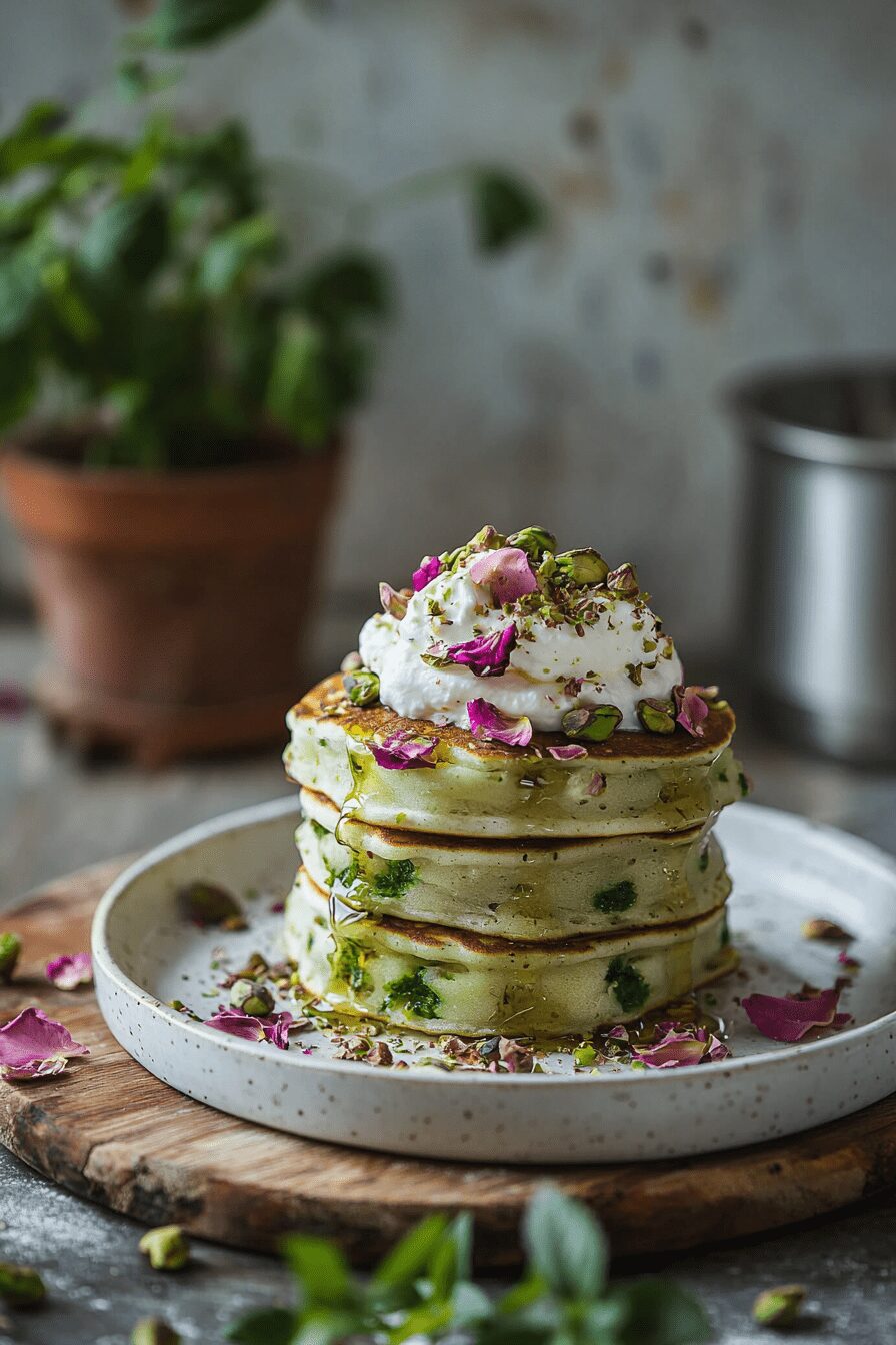 pistachio kulfi pancakes