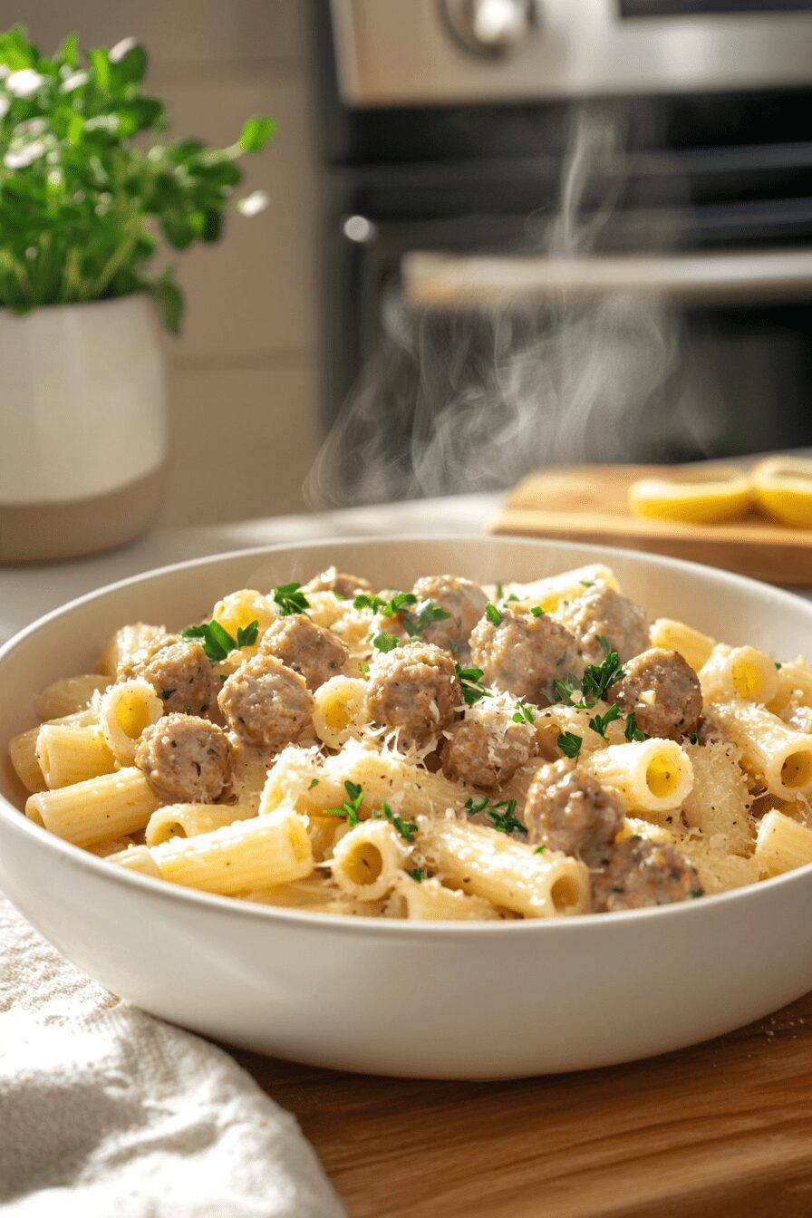 saucy sausage lemon pasta