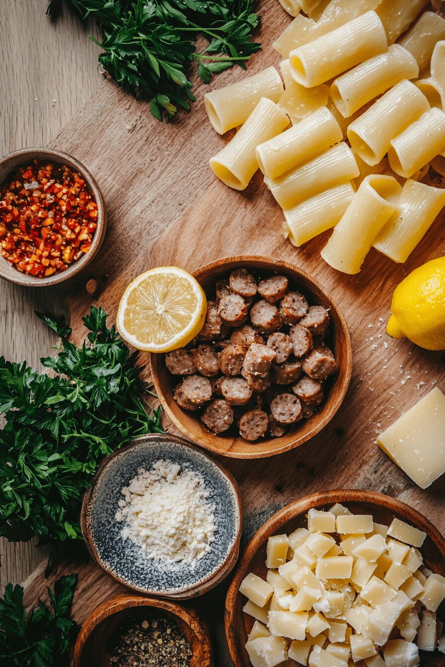 saucy sausage lemon pasta