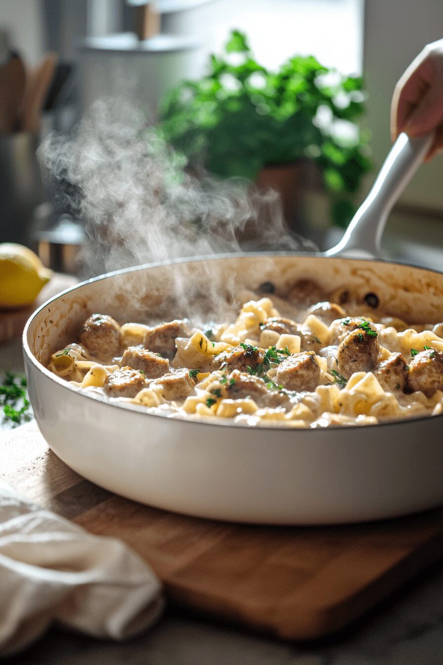 saucy sausage lemon pasta