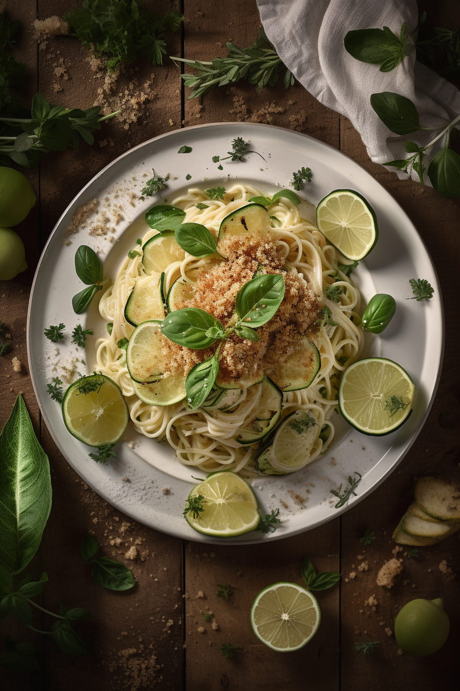 spaghetti with crispy zucchini