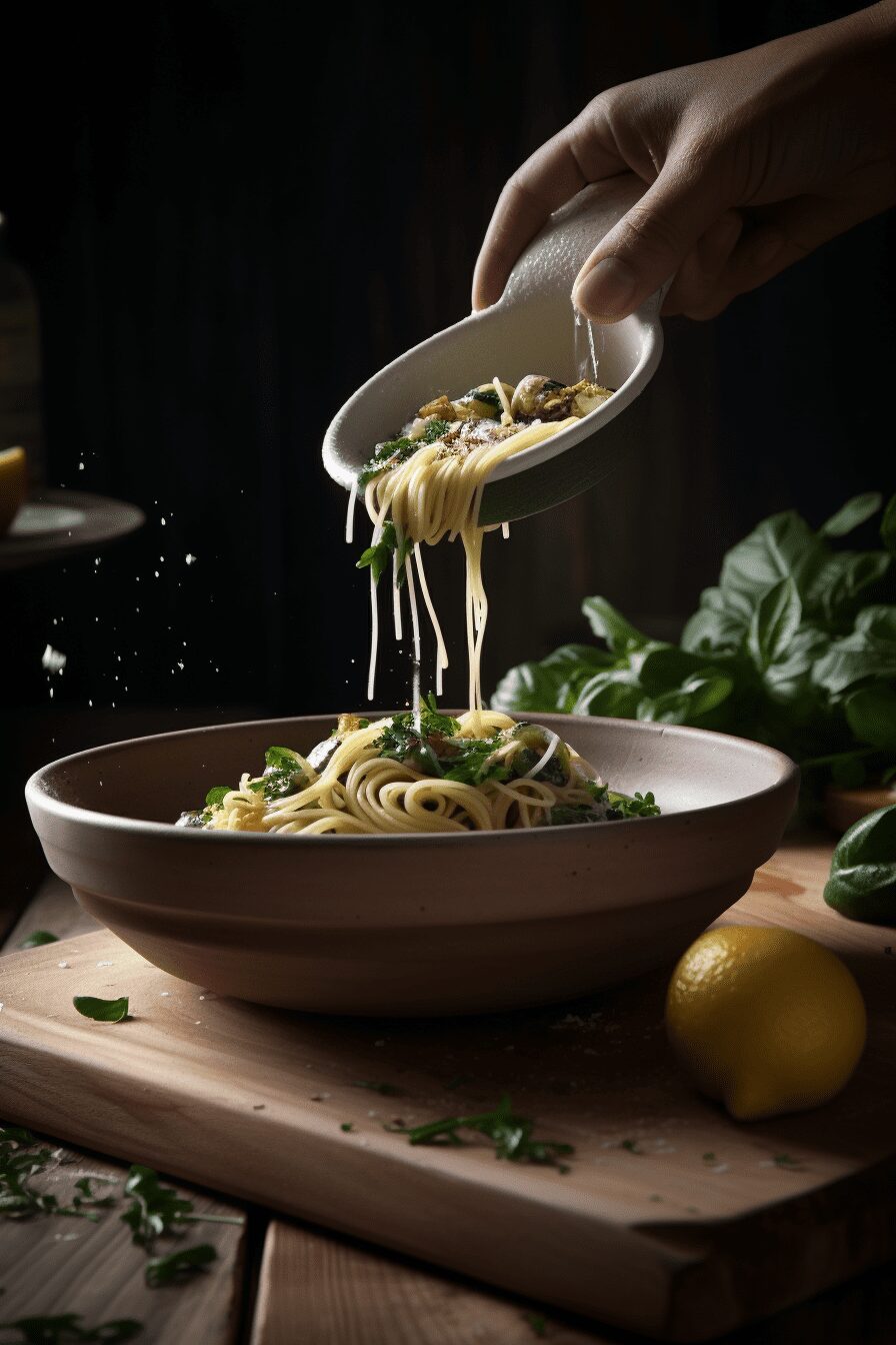 spaghetti with crispy zucchini