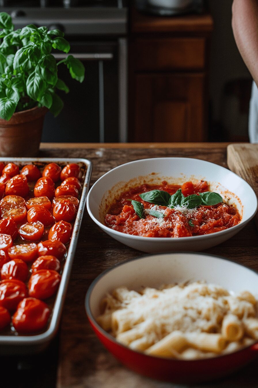 spicy basil rigatoni