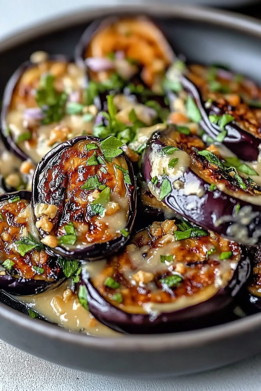 spicy miso tahini eggplant