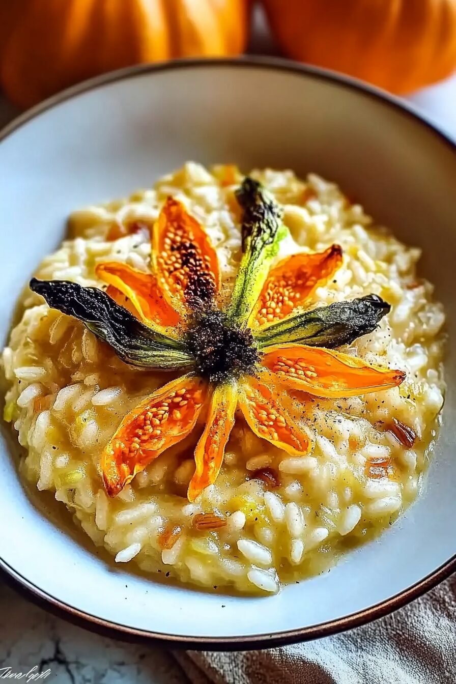 squash blossom risotto
