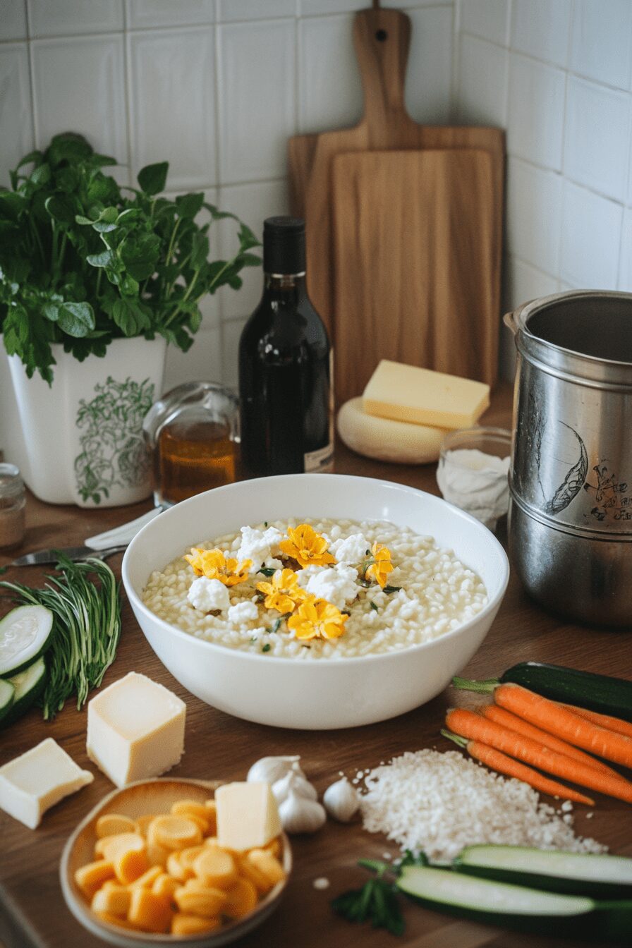 squash blossom risotto