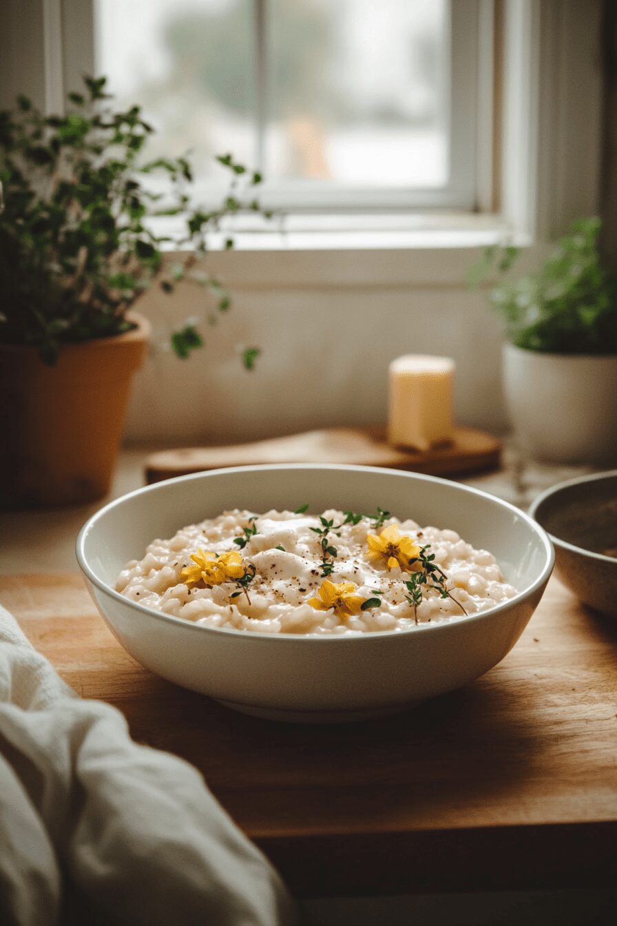 squash blossom risotto