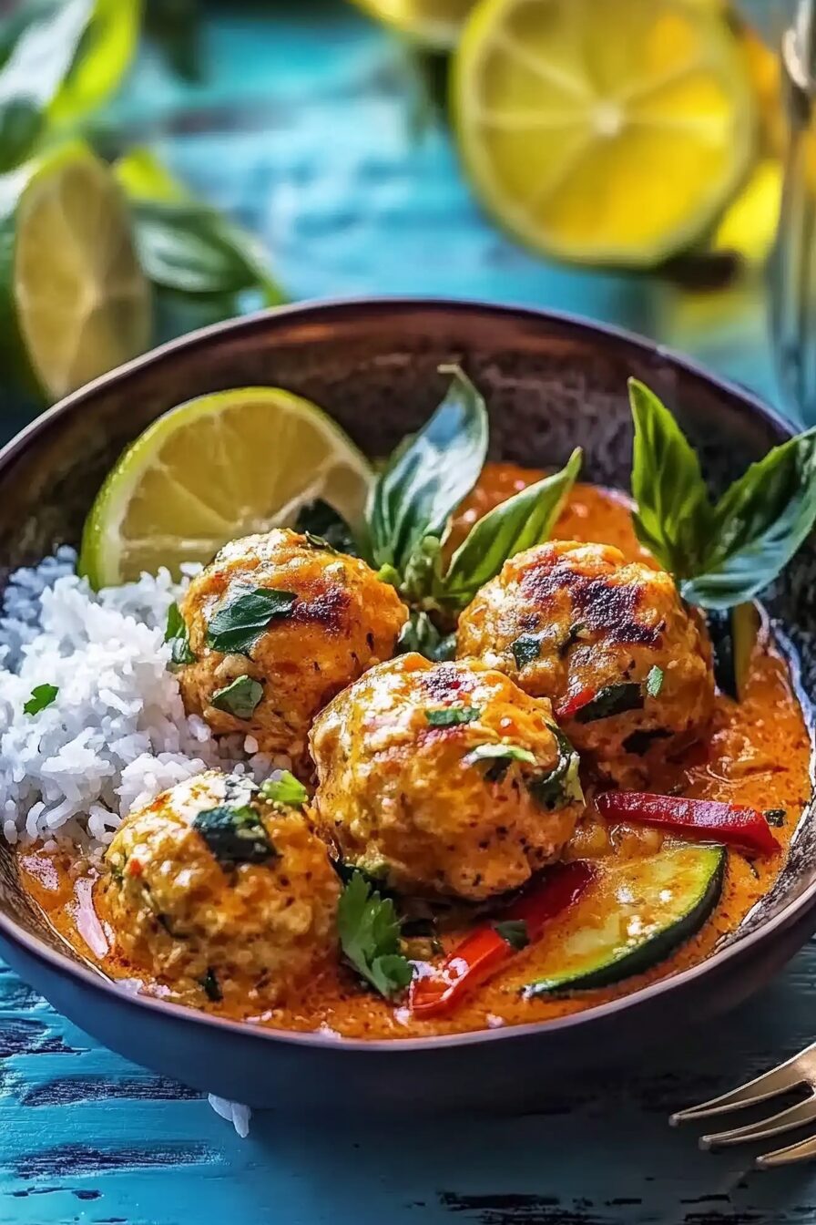 thai chicken zucchini meatballs