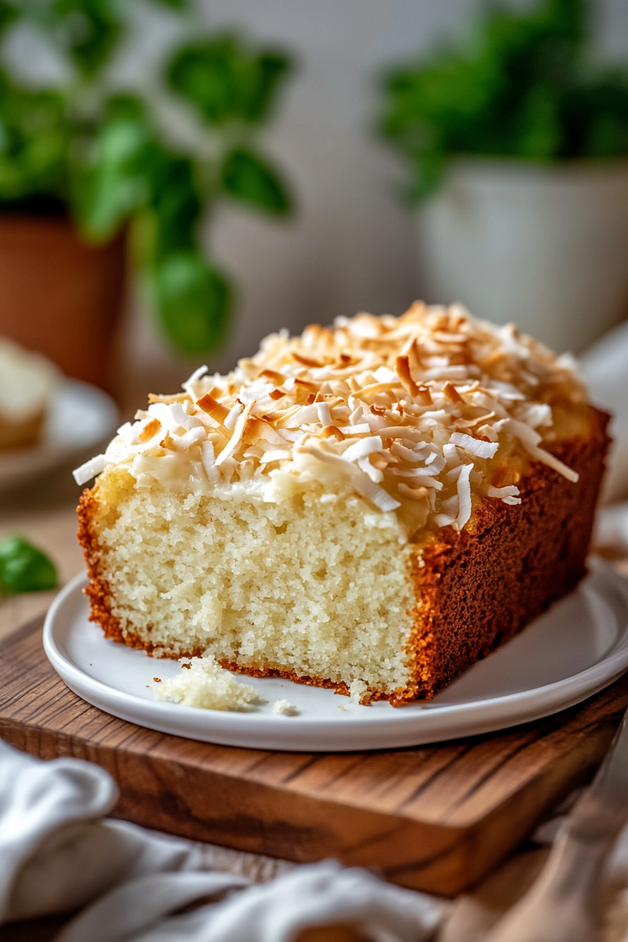 triple coconut loaf cake