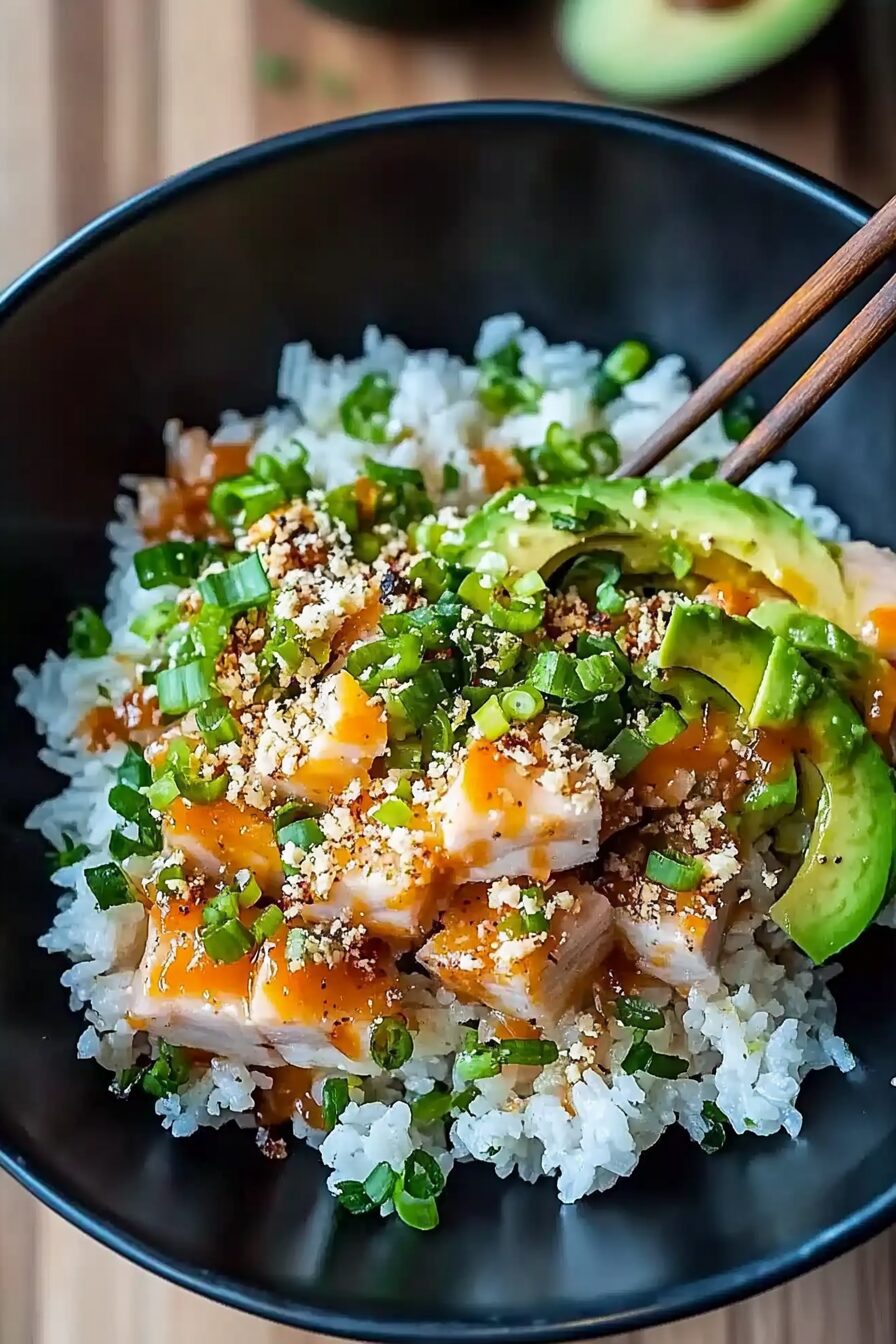 tuna avocado crispy rice salad