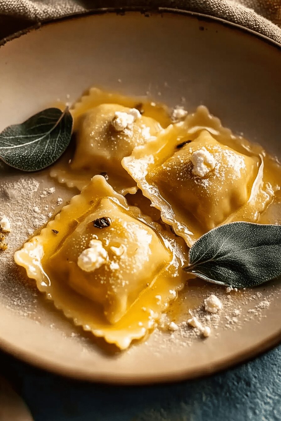vegan lemon ricotta ravioli