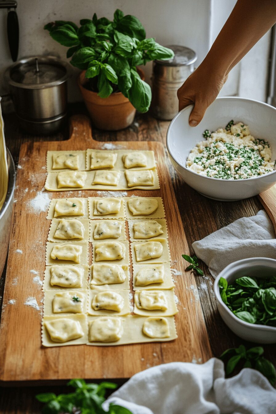vegan lemon ricotta ravioli