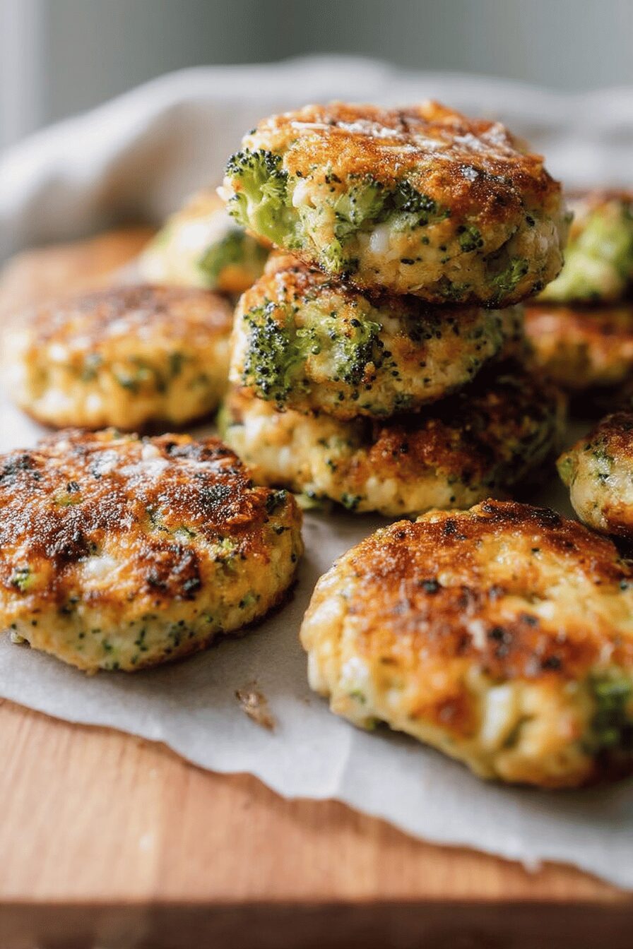 baked cheesy broccoli chicken patties