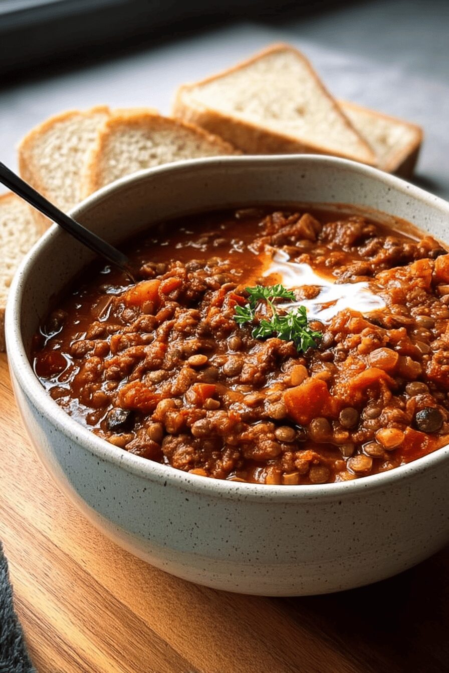 beef and lentil chili