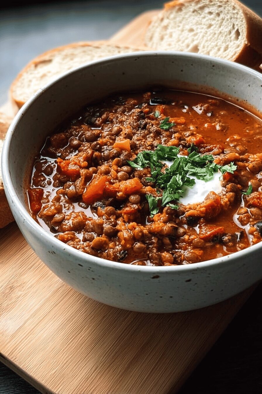 beef and lentil chili