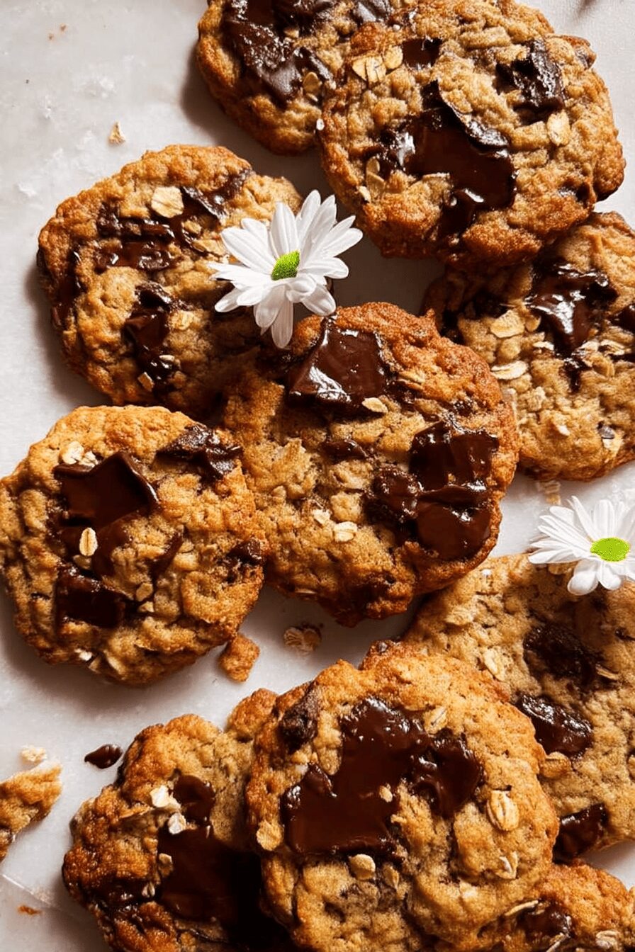 brown butter oatmeal choc chip cookies