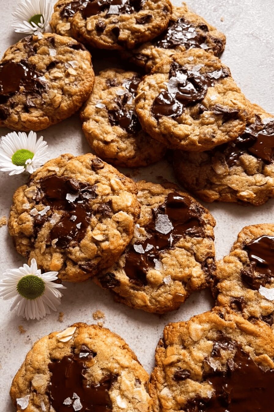 brown butter oatmeal choc chip cookies