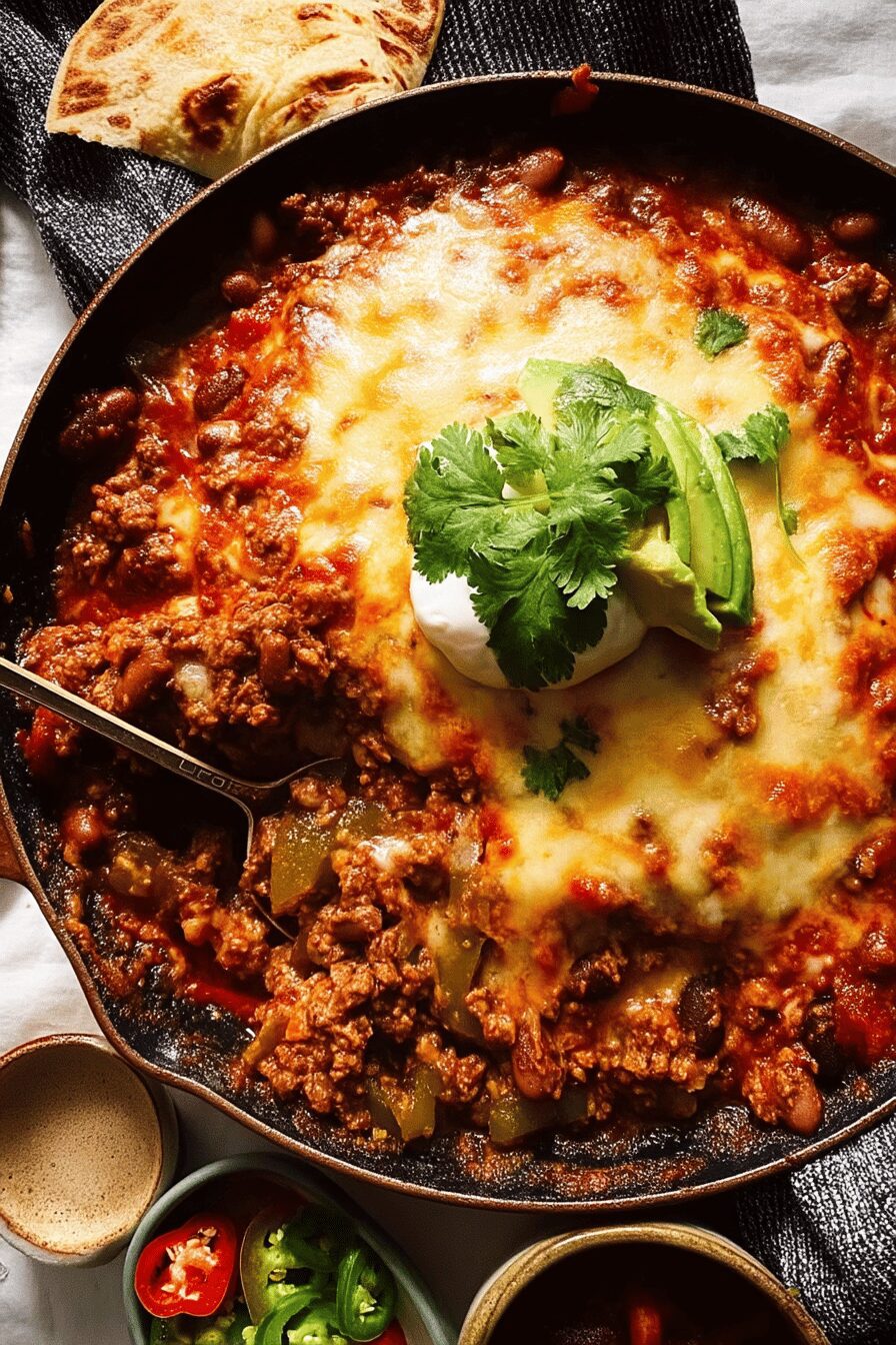 cheesy mexican beef bean bake
