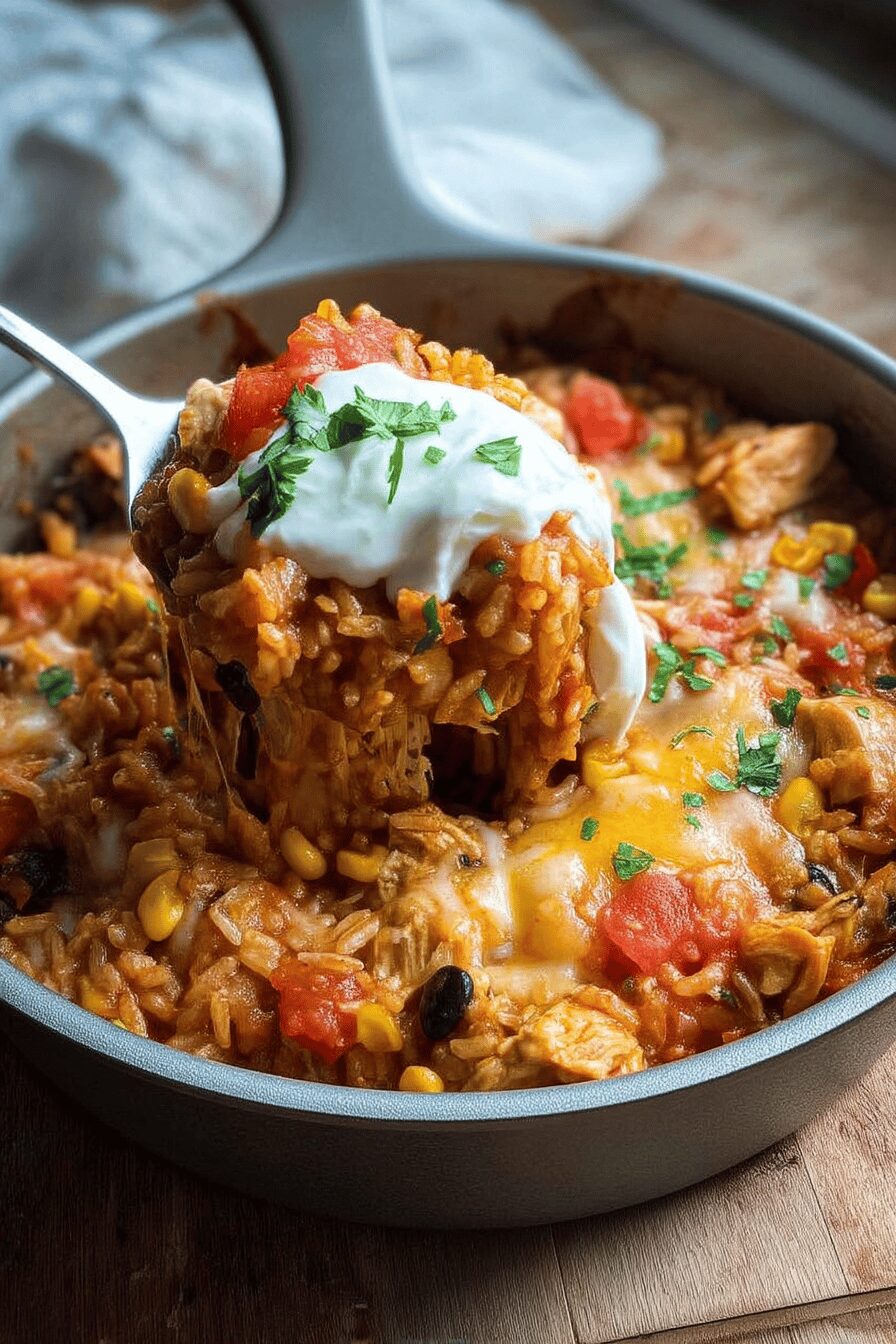 chicken enchilada rice casserole