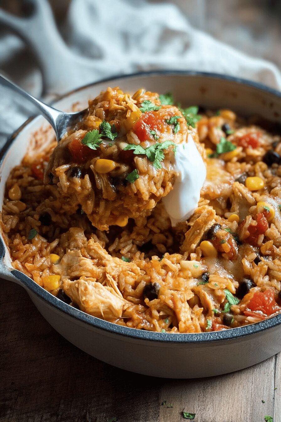 chicken enchilada rice casserole