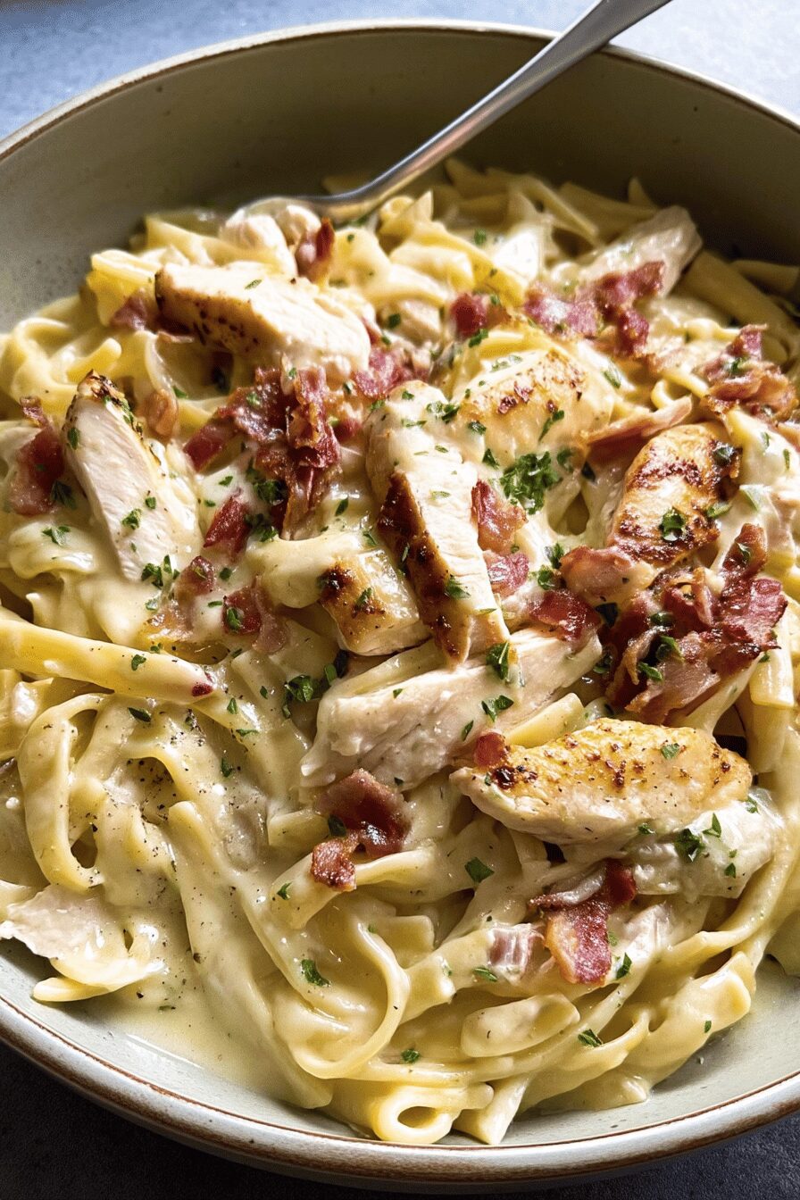 creamy chicken and bacon pasta