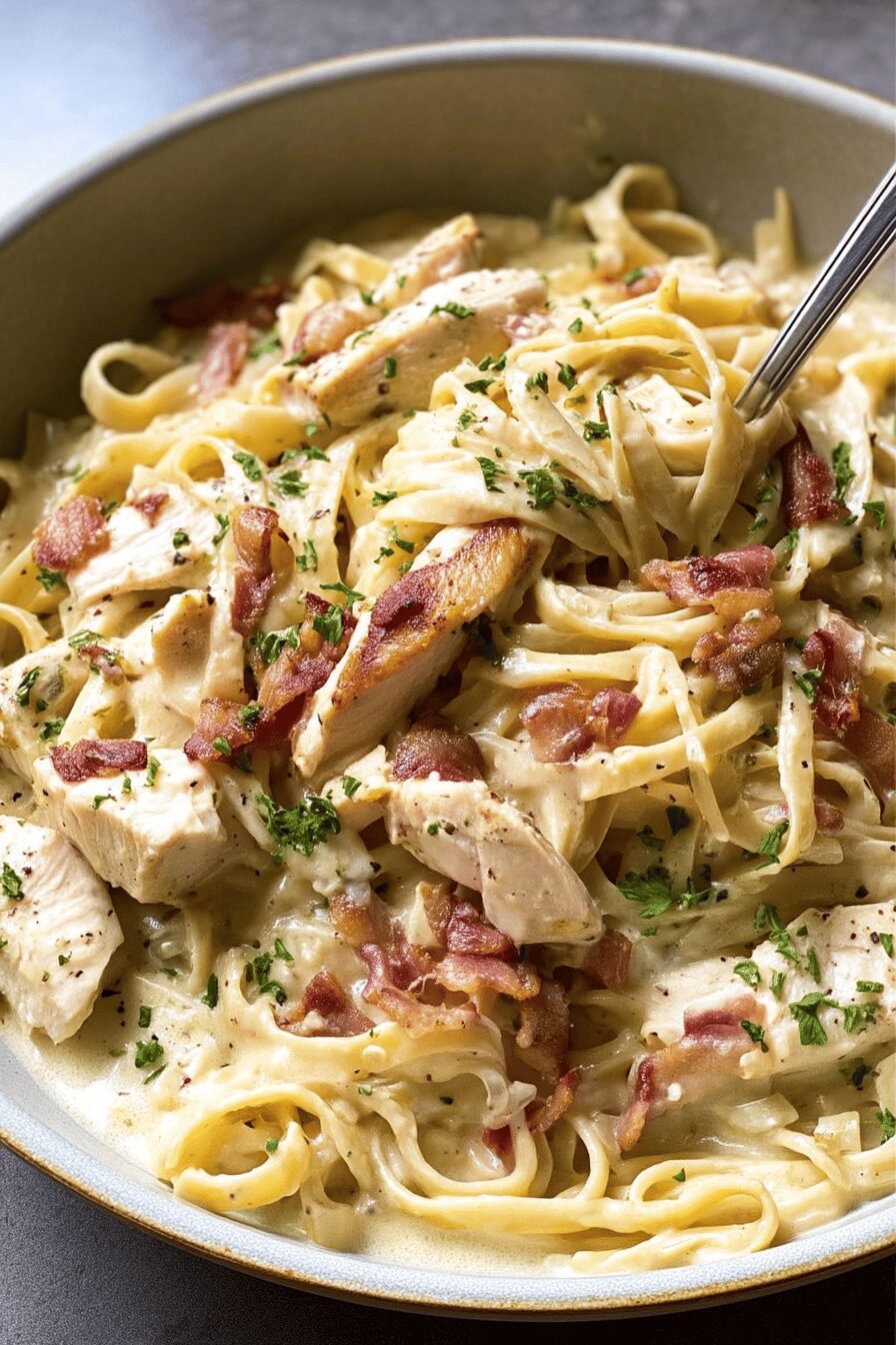 creamy chicken and bacon pasta