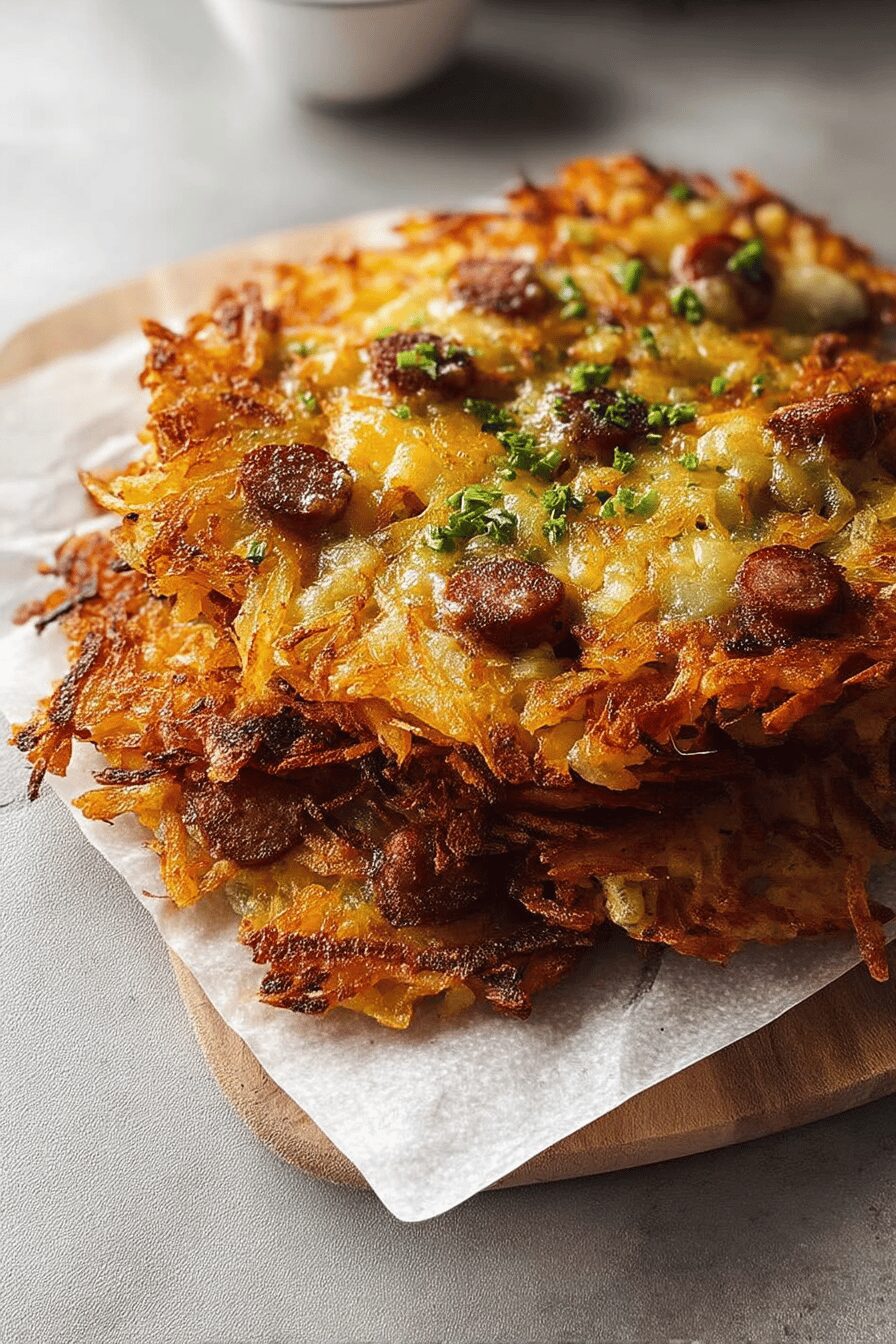 crispy cheesy sausage hash browns