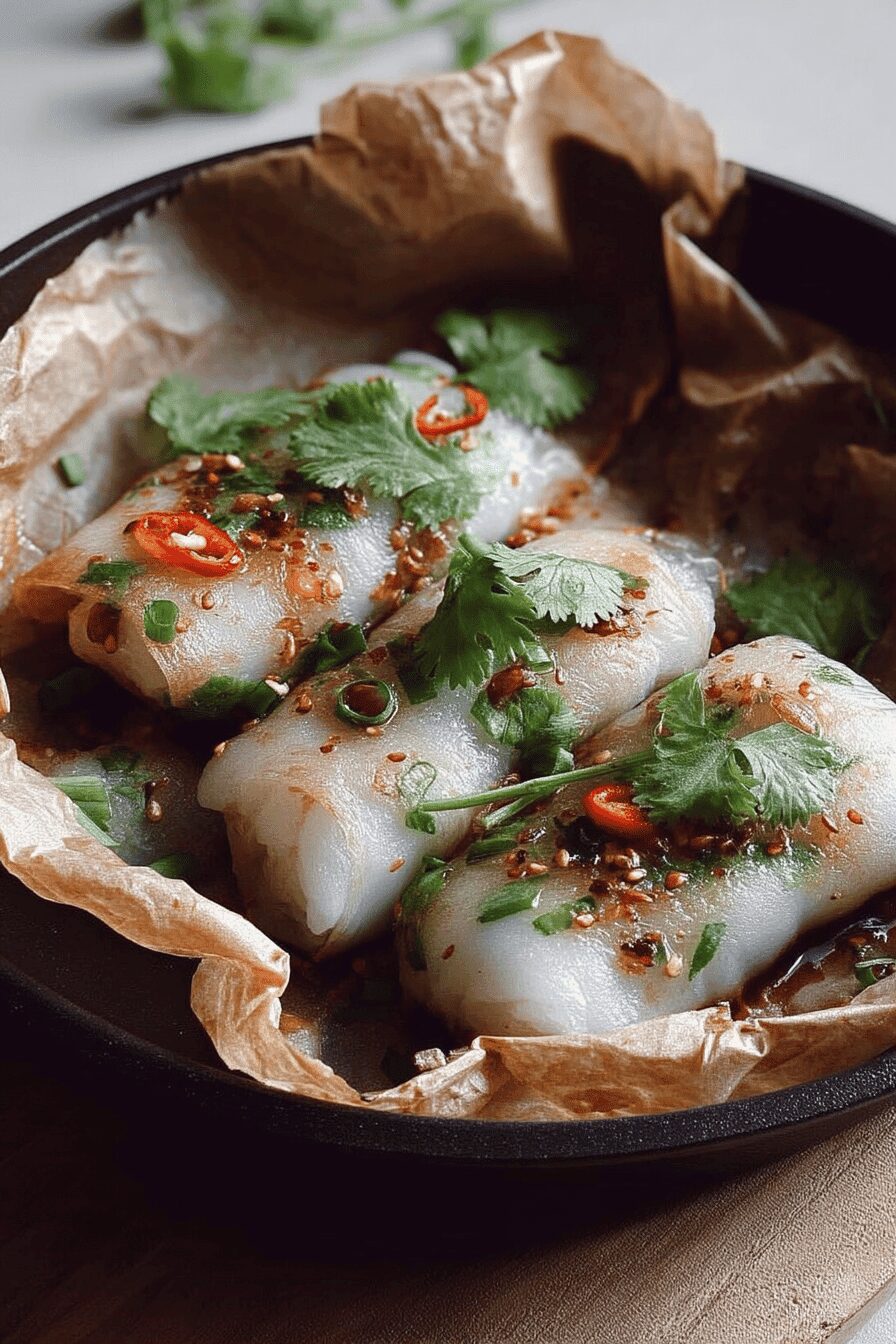 crispy chinese rice paper wrapped fish