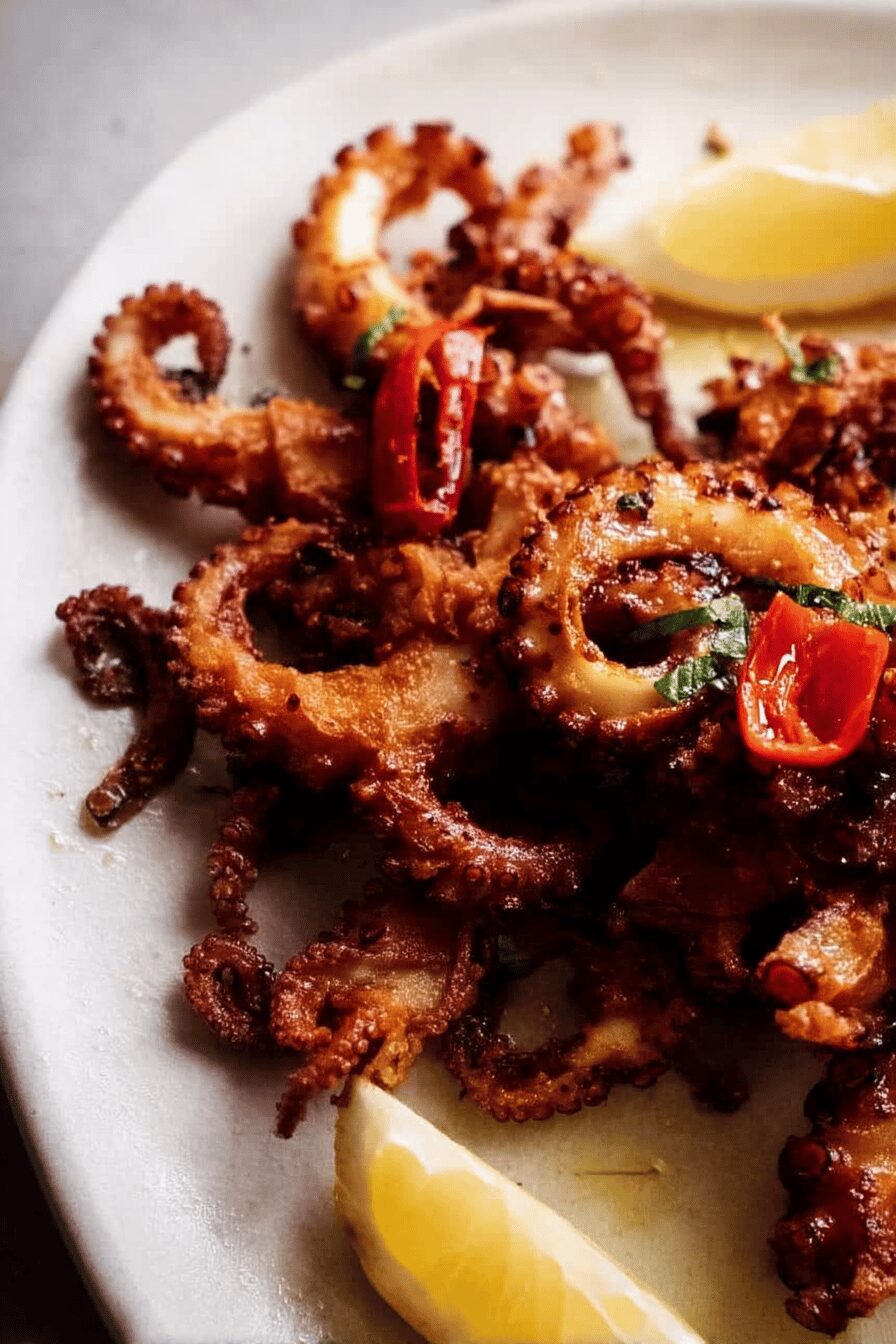 crispy marinated baby octopus