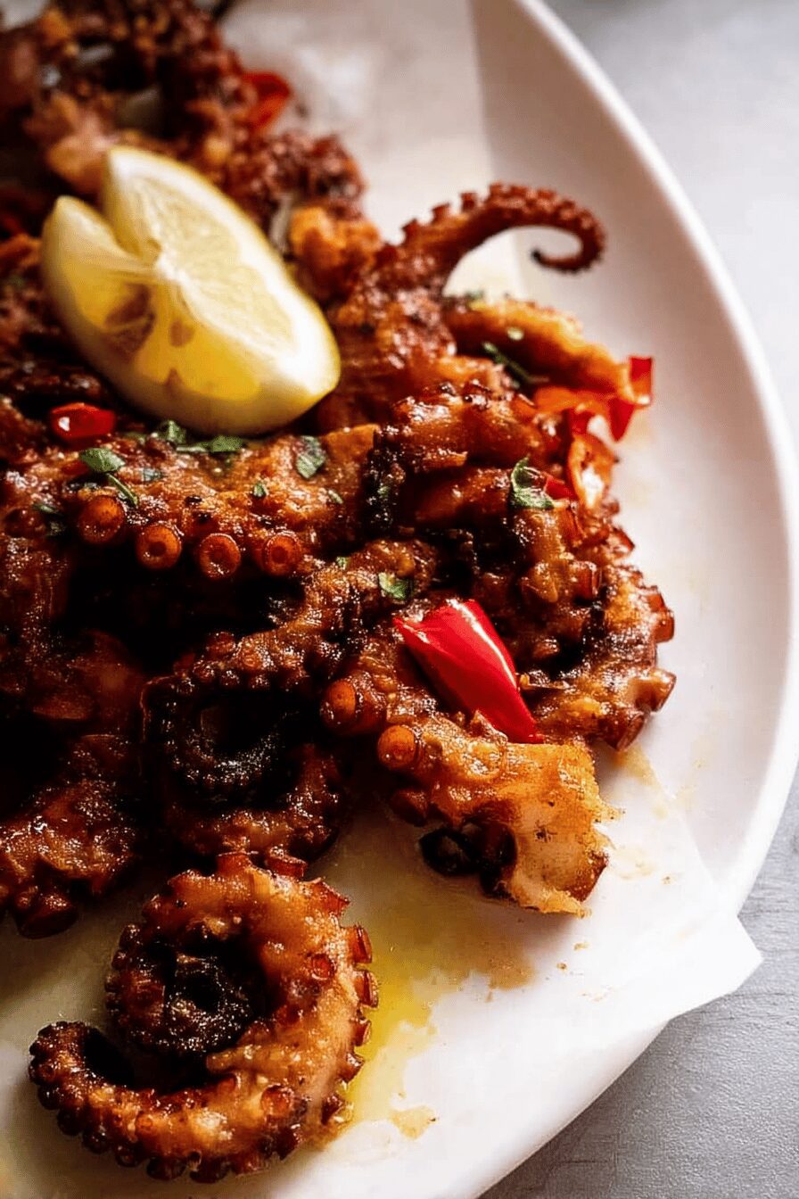 crispy marinated baby octopus