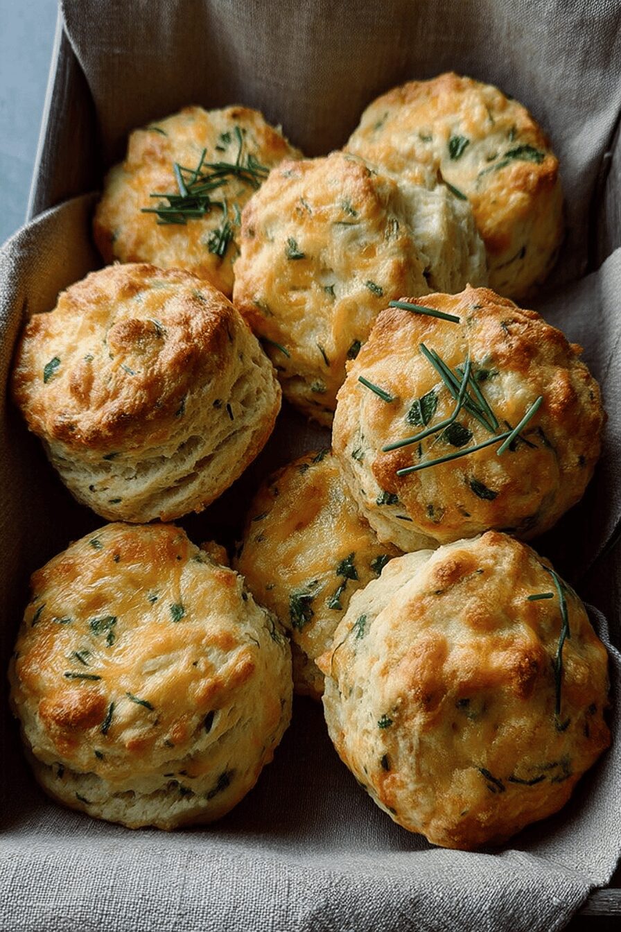 fluffy cheese chive biscuits
