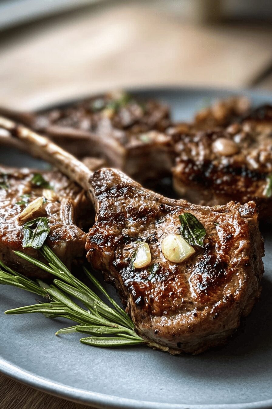 grilled rosemary garlic lamb chops