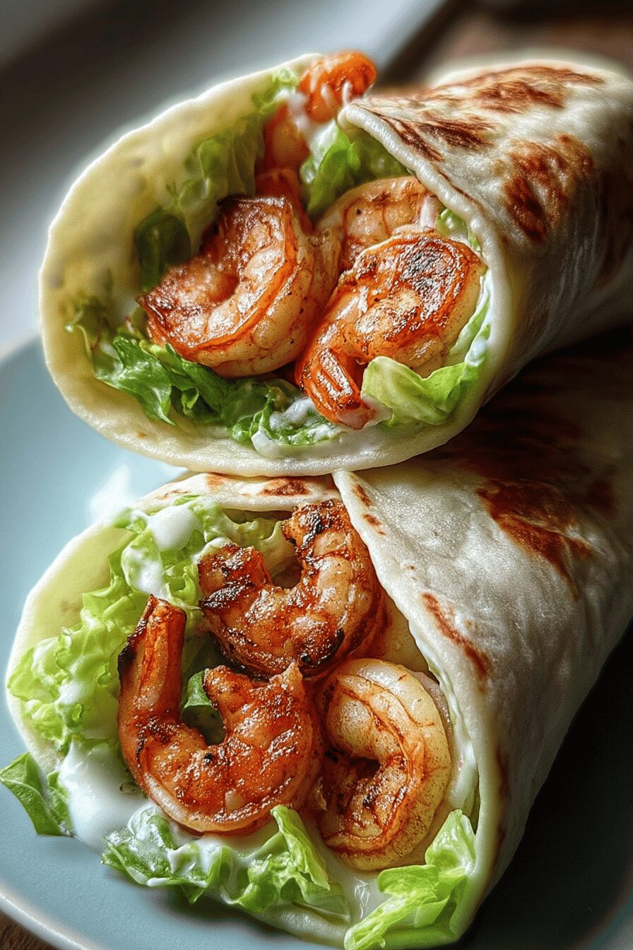 grilled shrimp caesar wraps