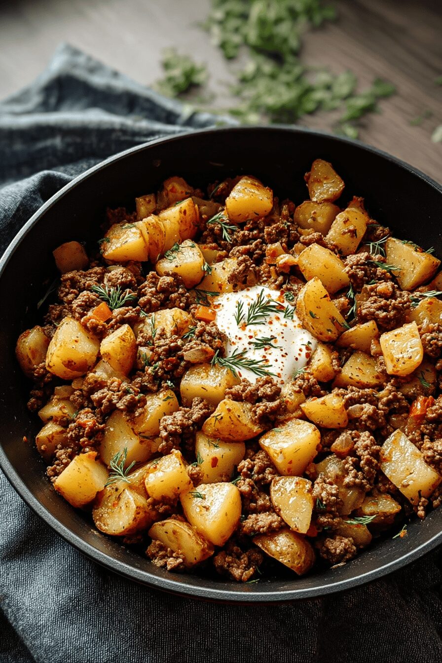 ground beef and potatoes skillet