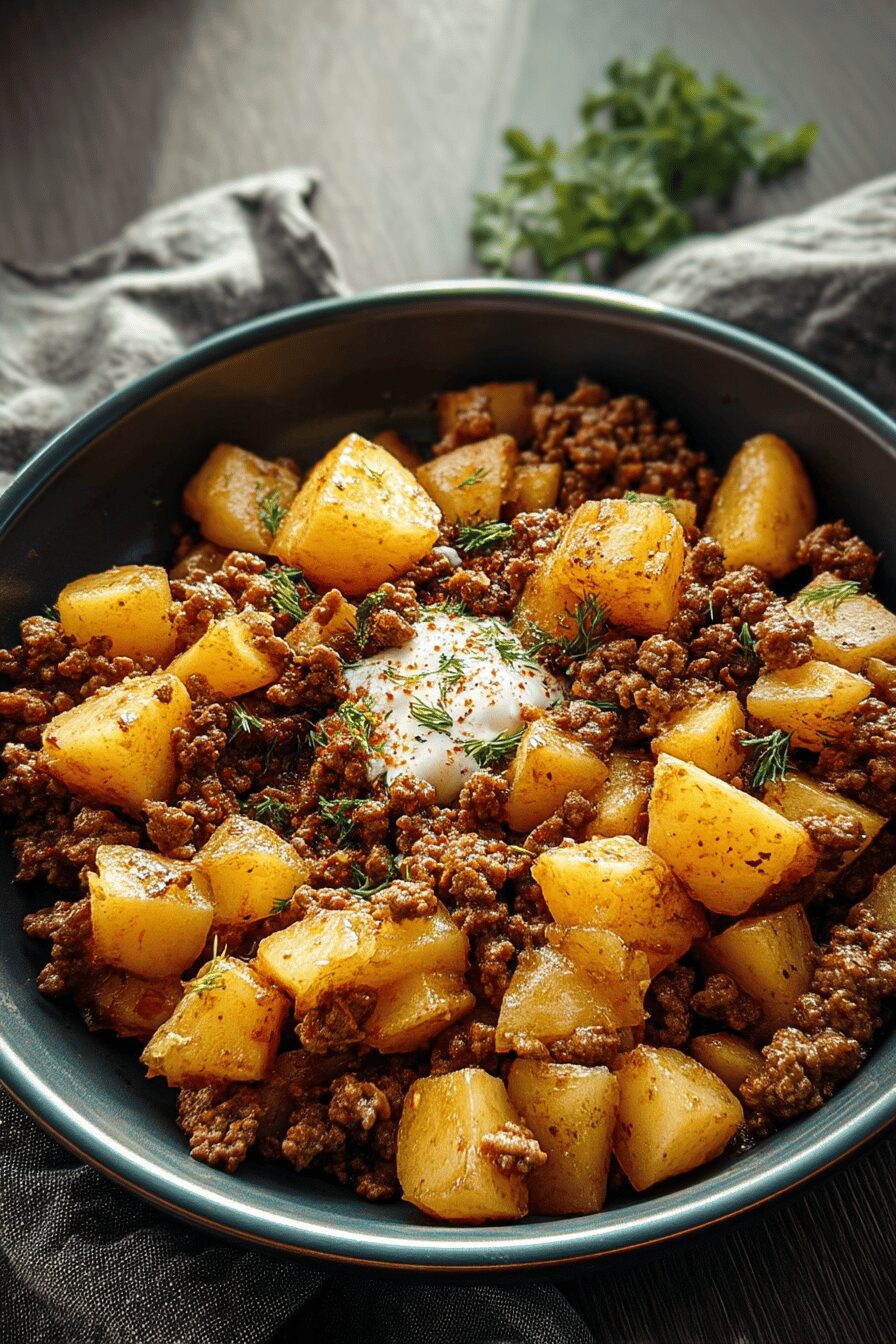 ground beef and potatoes skillet