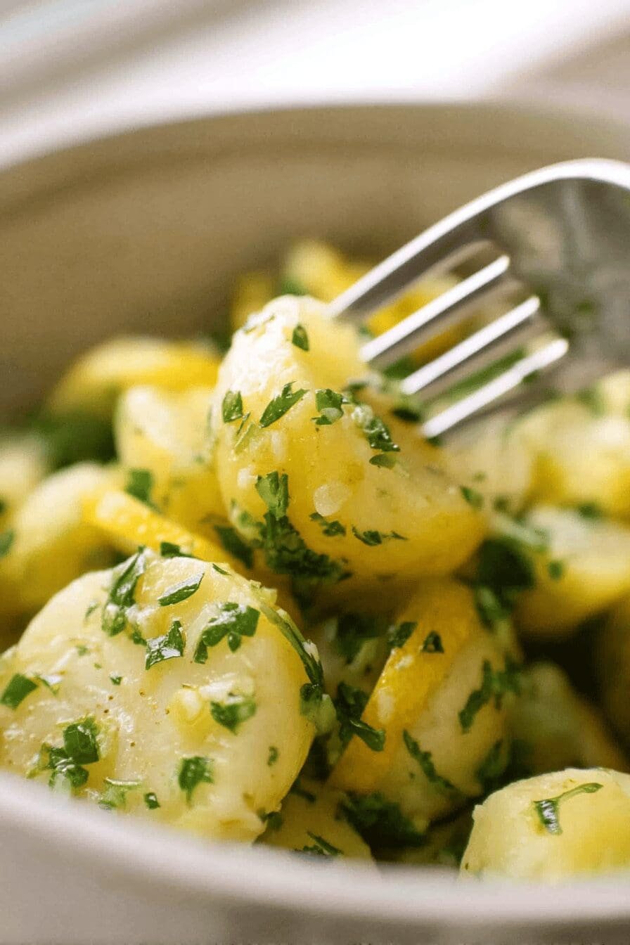 Lemon Potato Salad Recipe with Herbs for Steak and Shrimp