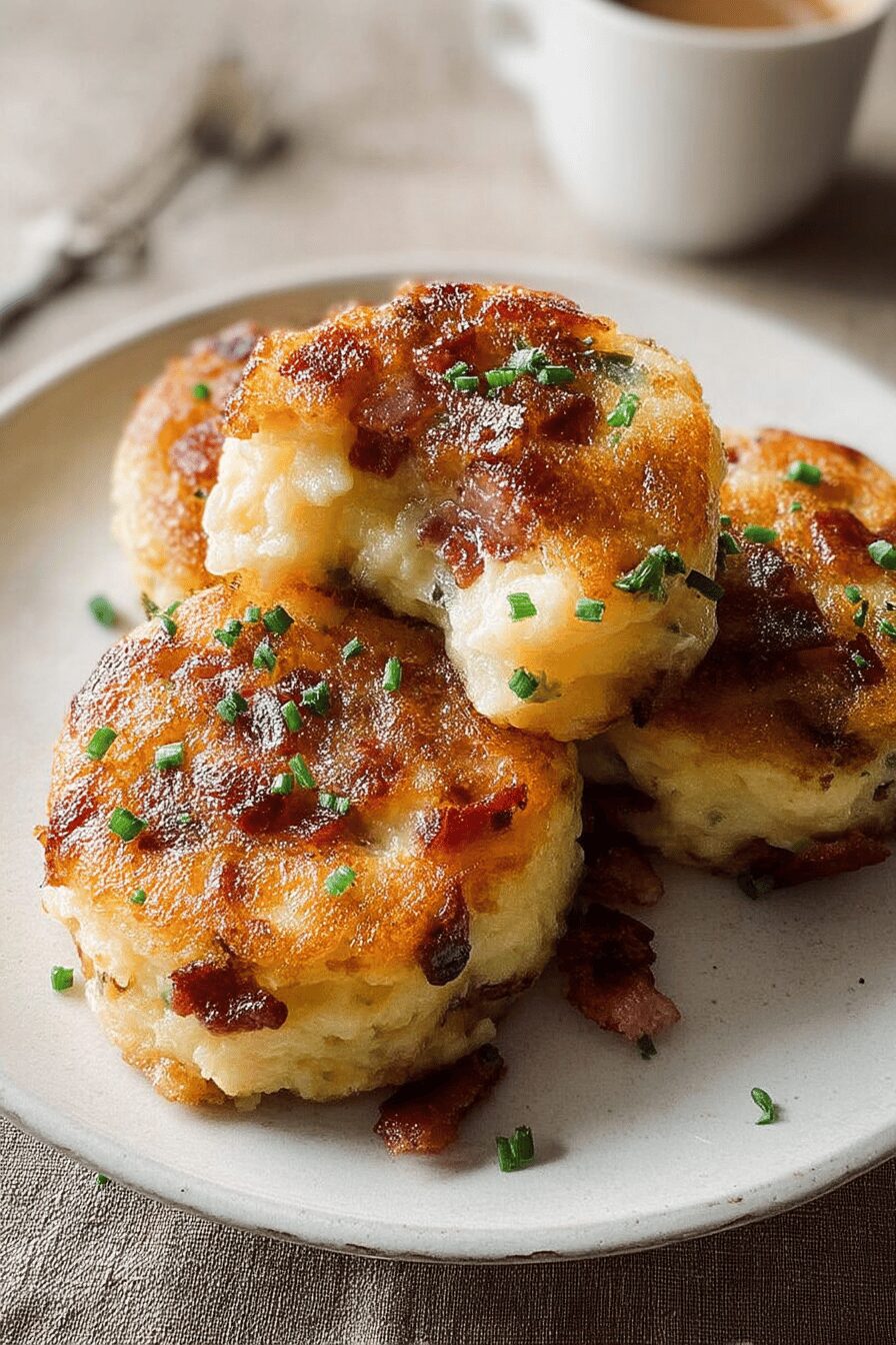 mashed potato cheese bacon cakes