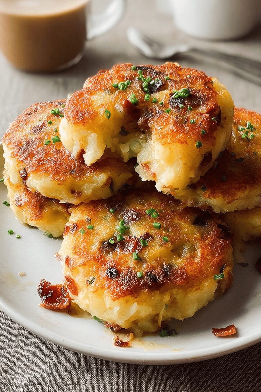 mashed potato cheese bacon cakes