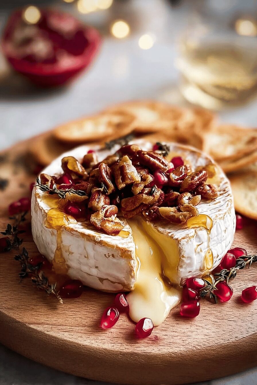 melty brie with pecans pomegranate maple