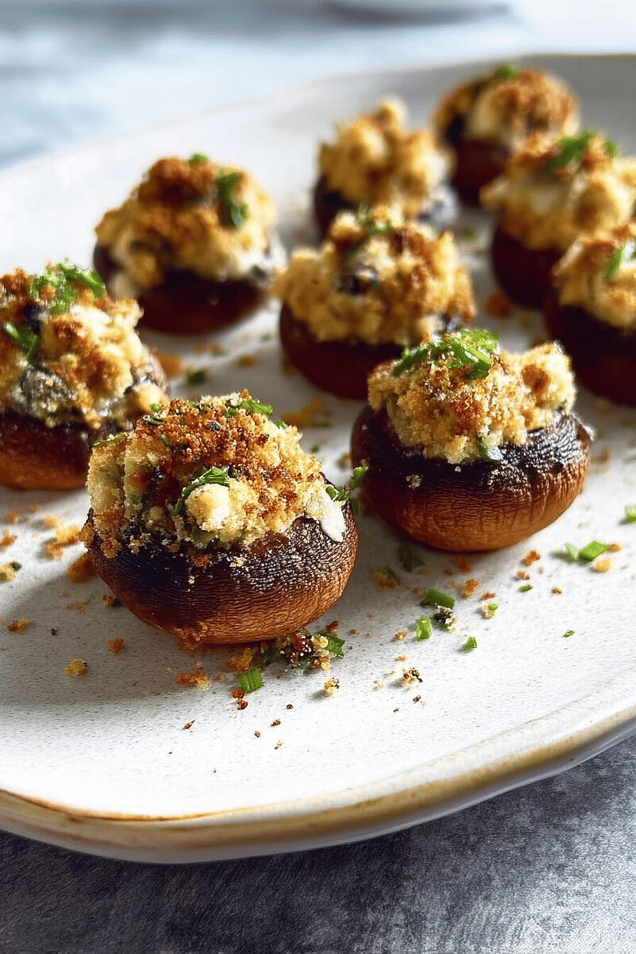 panko herb stuffed mushrooms