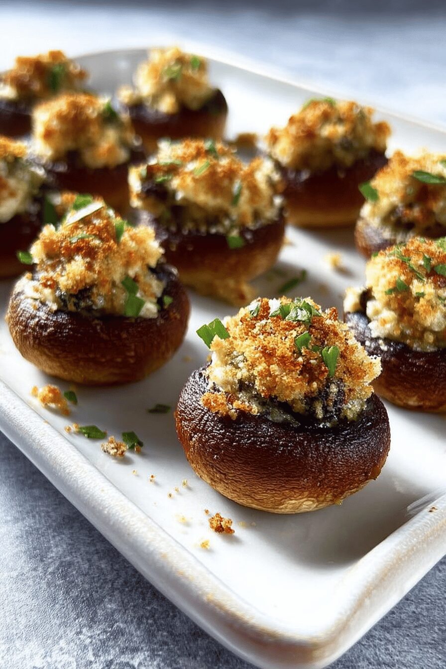 panko herb stuffed mushrooms