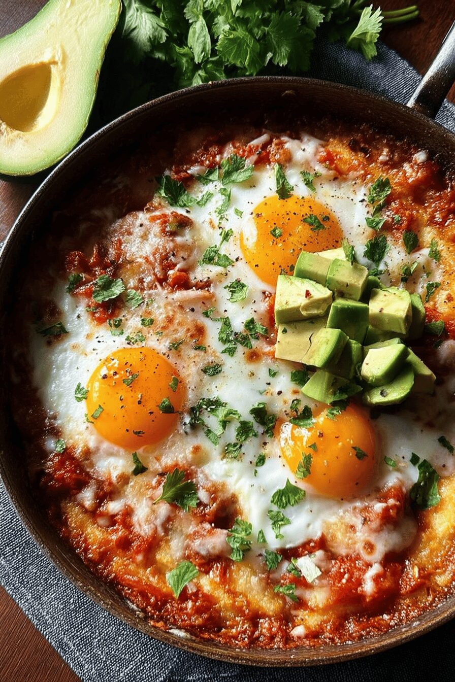 polenta refried beans egg skillet bake