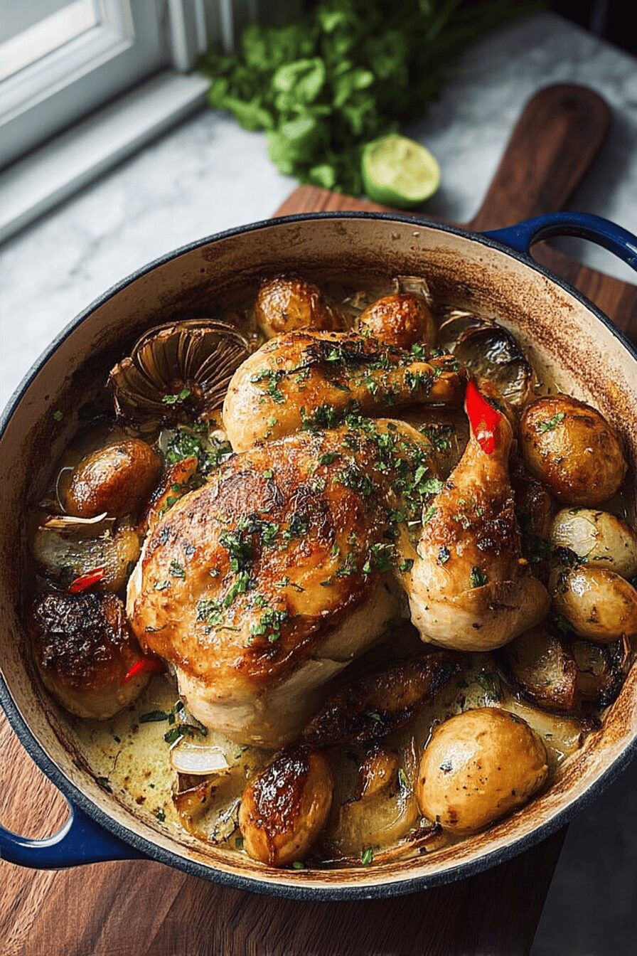 pot roasted coconut chicken