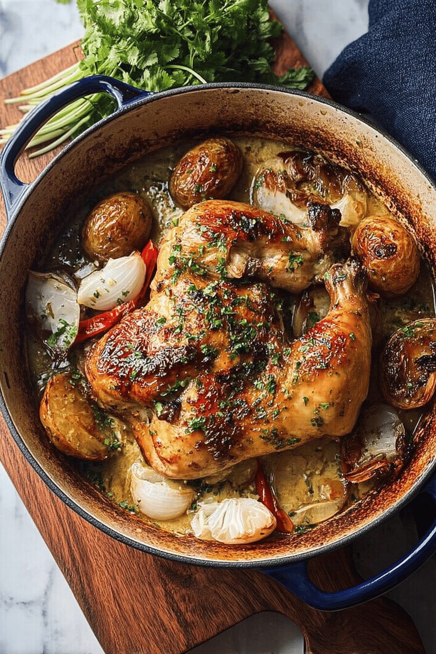 pot roasted coconut chicken