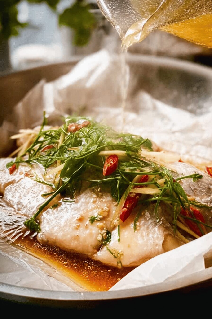 sizzling ginger steamed fish