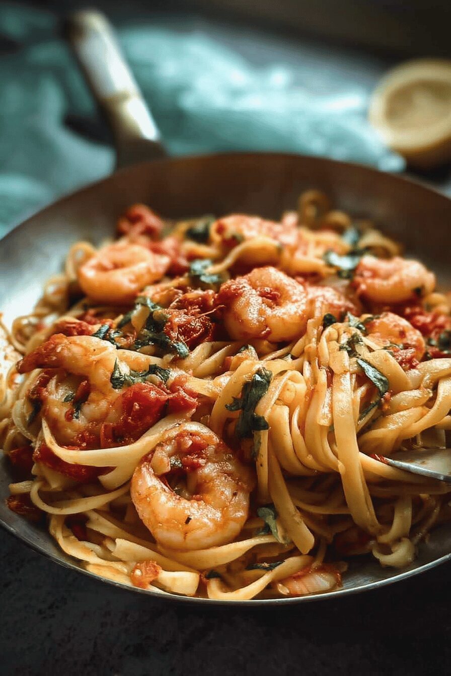 spicy chilli prawn pasta