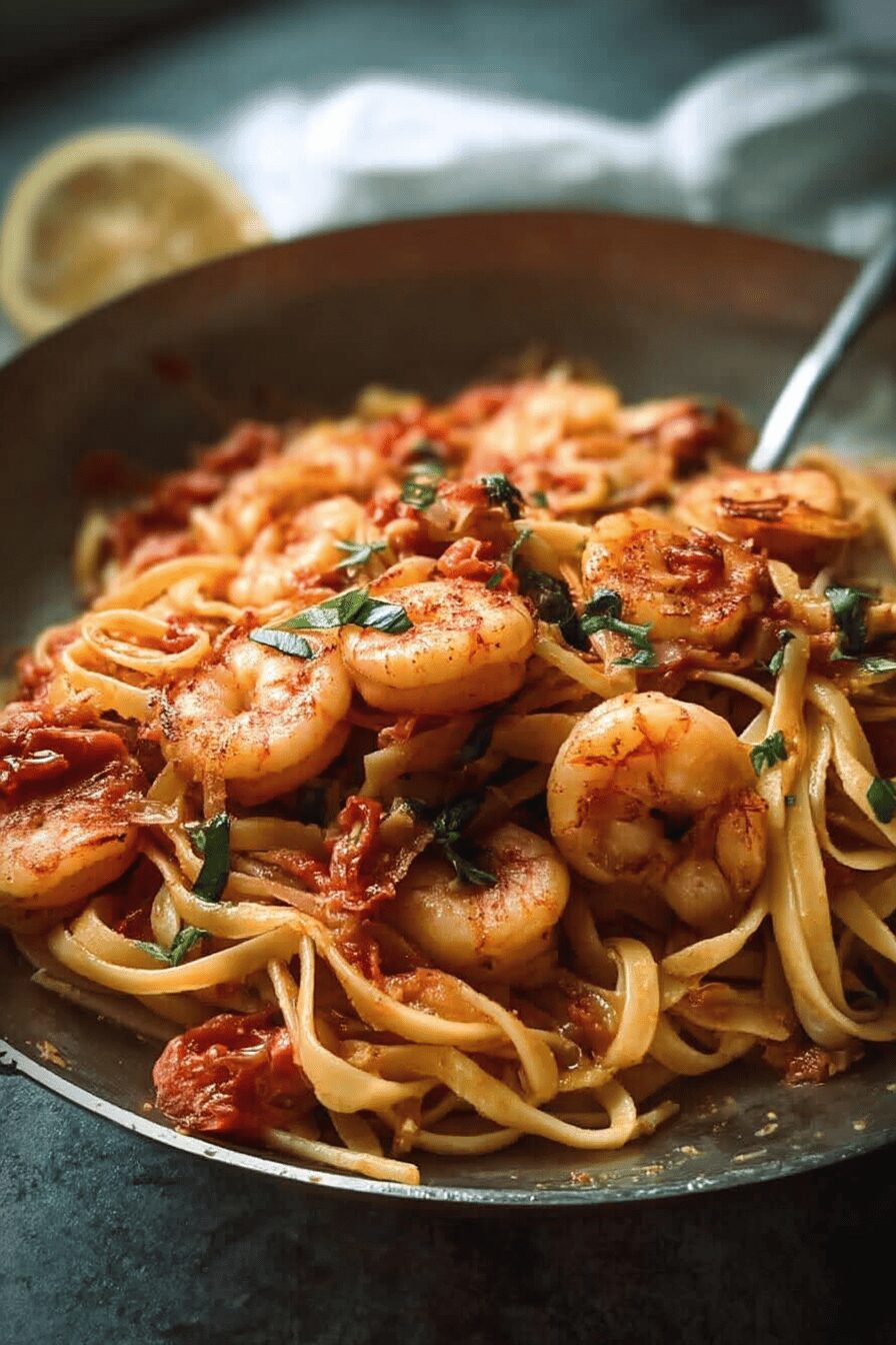 spicy chilli prawn pasta
