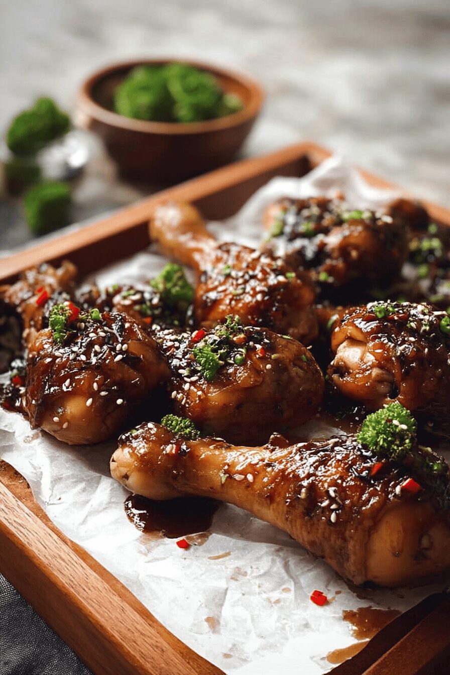 sticky chinese plum chicken drumsticks